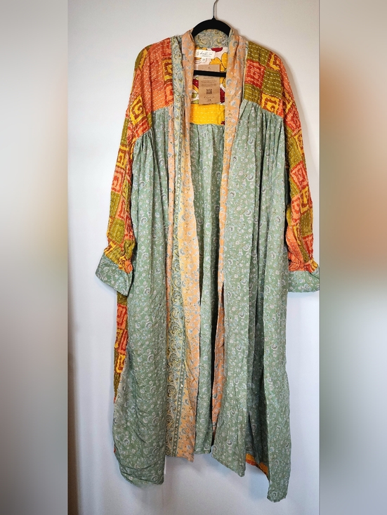 Kantha Bae Other - 🕸️ OOAK Kantha Bae Utopia Duster Silk & Cotton Sari Kimono NWT 🕸️